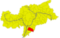 Collocatio finium municipii in Provincia Bauzanensi.