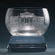 Lenox crystal bowl presented to Barack Obama at 2009 inaugural luncheon.jpg