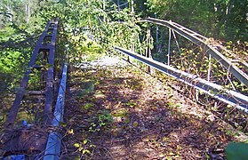 Shaw Bridge, Claverack, New York, the only known double-span Whipple bowstring arch, has two identical spans sharing a common pier