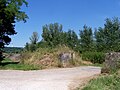 Une digue entre la Garonne et le village (juin 2009)