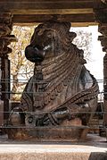 Halebid - Sri Nandi - Lord Shiva's devotee outside Shantaleshswara Temple.jpg