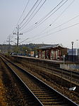 Kållereds pendelstation i riktning mot Göteborg.