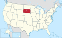 Location map of South Dakota.