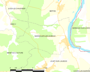 Poziția localității Marseilles-lès-Aubigny