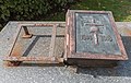 English: Metal book with the names of the fallen during the First World War (1914-1918) Deutsch: Metallbuch mit den Namen der Gefallenen des Ersten Weltkriegs (1914-1918)