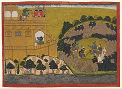 Rama Releases the Demon Spies Shuka and Sarana- Folio from a Ramayana 'Siege of Lanka' Series MET DP278165.jpg