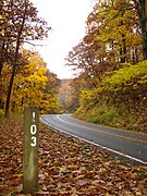 (October 2016) Skyline Drive at milepost 103 in Shenandoah National Park, Virginia in the fall