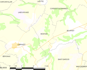 Poziția localității Montaïn