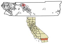 Location of Garnet in Riverside County, California.