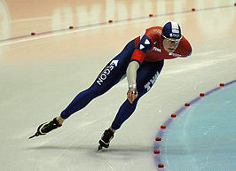 Voormalig wereldrecordhouder Sven Kramer op het WK te Heerenveen in 2007.