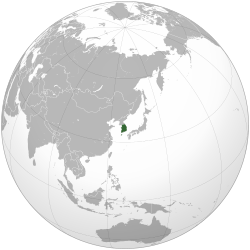 Location of South Korea