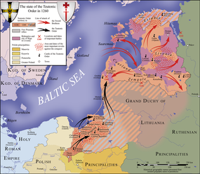 Expanze rytířských řádů v Pobaltí kolem roku 1260