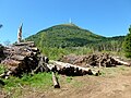 Près du péage, une vue sur le Puy de Dôme.