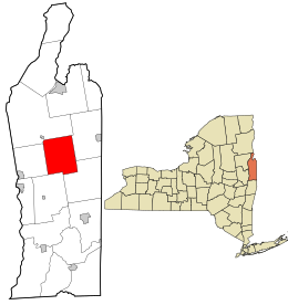 Location in Washington County and the state of New York.