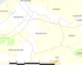 Mapa obce Baudrecourt