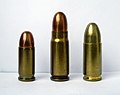 7,65 × 17 mm Browning, 7,62 × 25 mm TT, 9 × 19 mm Parabellum.