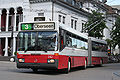 Noch bis 2012 kamen in Winterthur hochflurige und mit Rollband­anzeigen ausgestattete Trolleybusse zum Einsatz