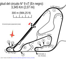 Layout of the Buenos Aires circuit in 1972