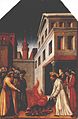 The fire miracle of Saint Peter Martyr by Antonio Vivarini.