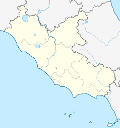 Mapa konturowa Lacjum, w centrum znajduje się punkt z opisem „Curia Iulia”