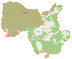 Mapa konturowa gminy Kalisz Pomorski, na dole po prawej znajduje się punkt z opisem „Biały Zdrój”