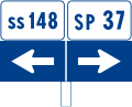 Segnale di conferma delle direzioni per strada statale e provinciale