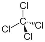 Structuurformule van Tetrachloormethaan