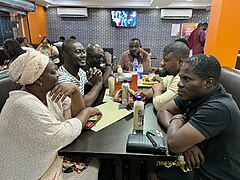 Outdoor dinner with participants