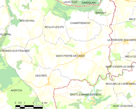 Mapa obce Saint-Pierre-des-Nids