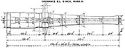 Mk III gun, as strengthened by chase-hooping, weight of 5 tons