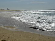 Praia de São Félix da Marinha,Concelho de VN Gaia, Distrito do Porto com vista ao fundo de Espinho.