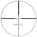 The P4 stadiametric rangefinding reticle as used in the Schmidt & Bender 5-25x56 PM II LP at 5x zoom.