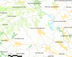 Poziția localității Cazouls-lès-Béziers