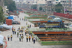 地下化工事中の台鉄高雄駅構内（2014年12月）