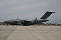 澳洲皇家空軍一架停在墨爾本機場的C-17運輸機。