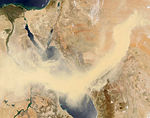 Dust storm over the Red Sea