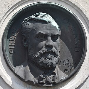 Portrait de Pierre Durand, médaillon en bronze (1881), Cimetière de Loyasse, Lyon