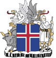 The coat of arms of Iceland is the only Nation to feature 4 supporters. Each supporter represents a protector and intercardinal direction. The bull is the protector of northwestern Iceland. The eagle or griffin is the protector of northeastern Iceland. The dragon is the protector of southeastern Iceland. The rock-giant is the protector of southwestern Iceland.