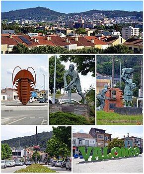 De cima para baixo: Panorama da Freguesia; Rotunda da Trilobite; Estátua do Hoquista; Monumento à Padeira e à Panificação; Avenida 5 de Outubro; "Largo dos Patos" (Praça Machado dos Santos)