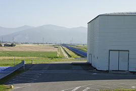 Start of the Virgo north arm; in the foreground on the right, the central building.