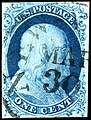 Benjamin Franklin 1¢, Type II, 1851