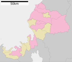 敦賀気比高等学校・付属中学校の位置（福井県内）