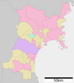 宮城県石巻北高等学校の位置（宮城県内）