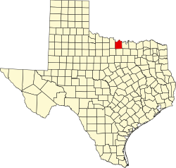 Montague County na mapě Texasu