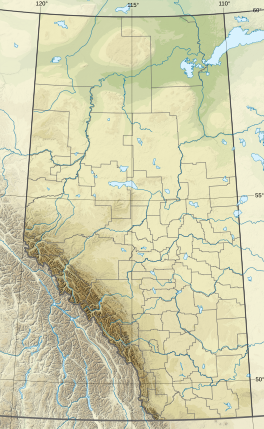 Map showing the location of Crowfoot Glacier