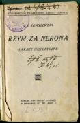 Józef Ignacy Kraszewski Rzym za Nerona