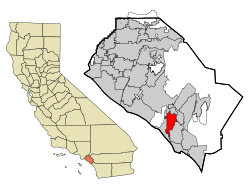 Location of Aliso Viejo within Orange County, California