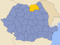 Administrative map of Rumænien with Suceava highlighted