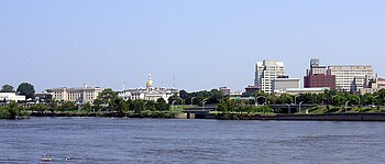 Downtown Trenton, viewed from Morrisville, Pennsylvania