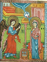 The Annunciation in Armenian art by Toros Taronetsi, 1323